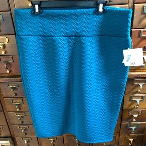 Peacock Teal Quilted Cassie Pencil Skirt 3X NWT
